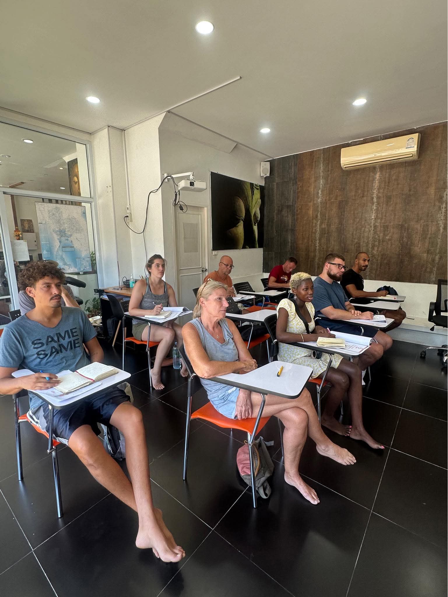 Students and teacher during an English lesson